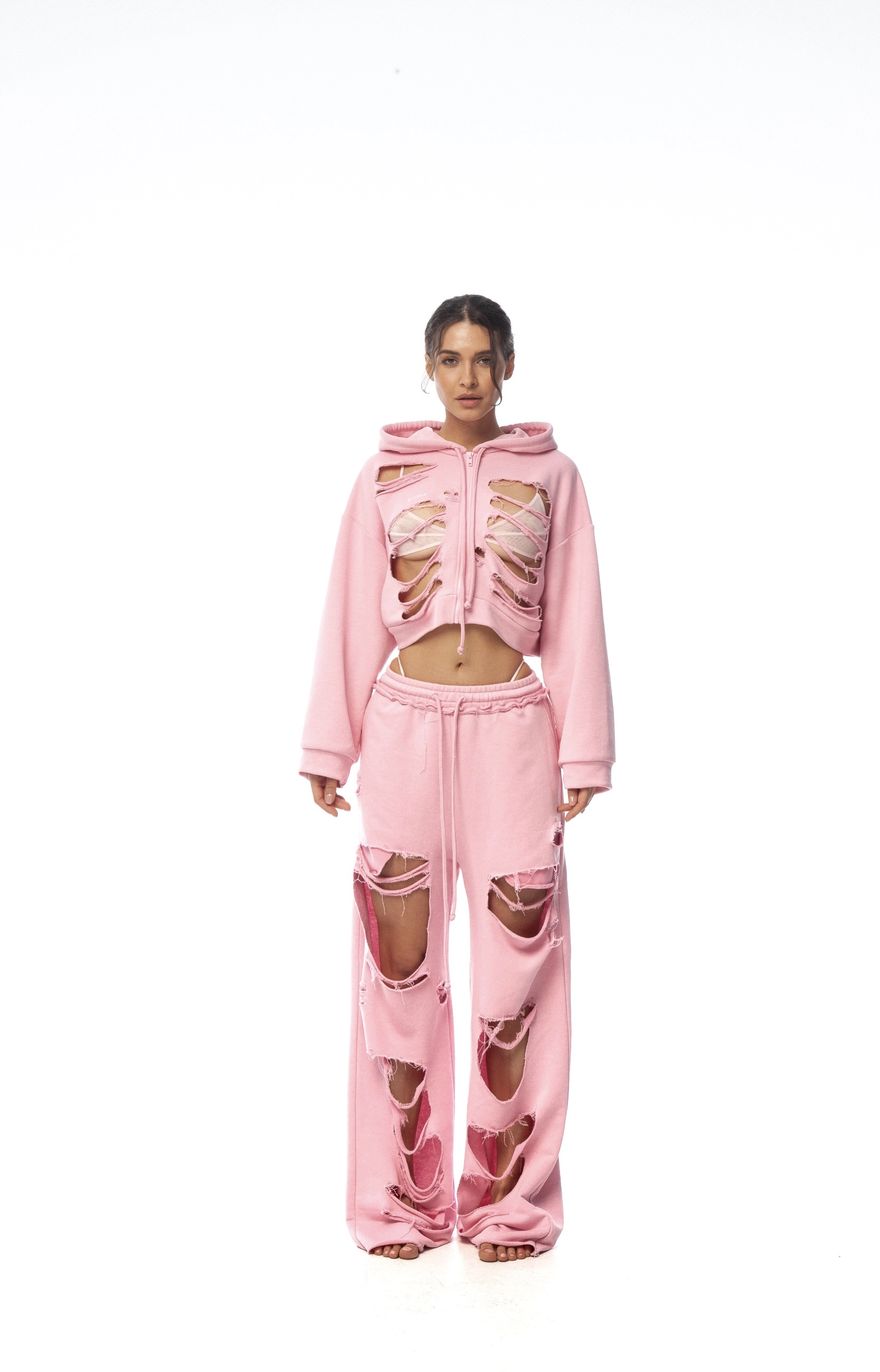 Джоггеры PINK GRUNGE в розовом цвете - One size - Розовый