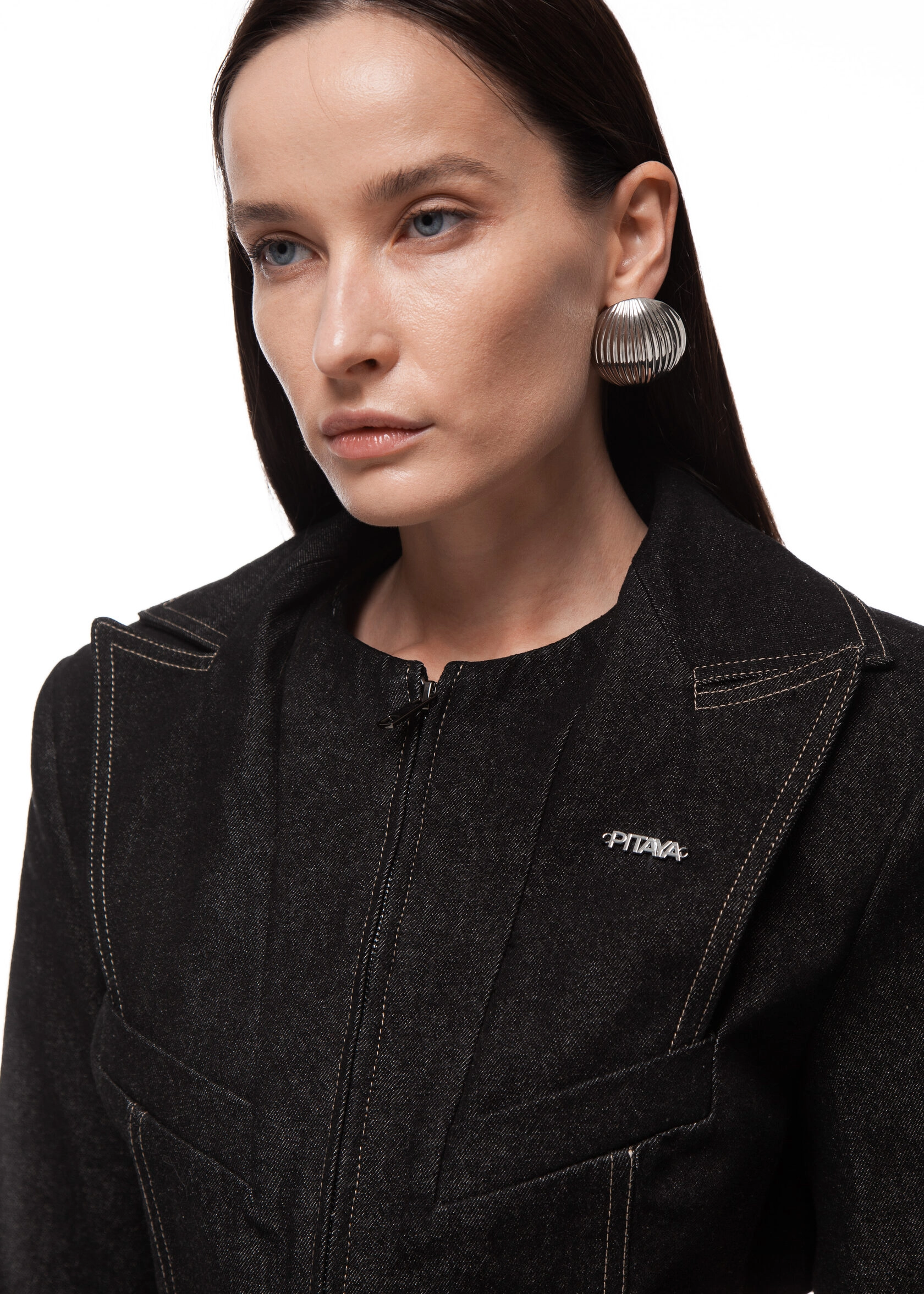 Джинсовый жакет BLOSSOM в черном цвете - Черный - 44-46 (M-L)