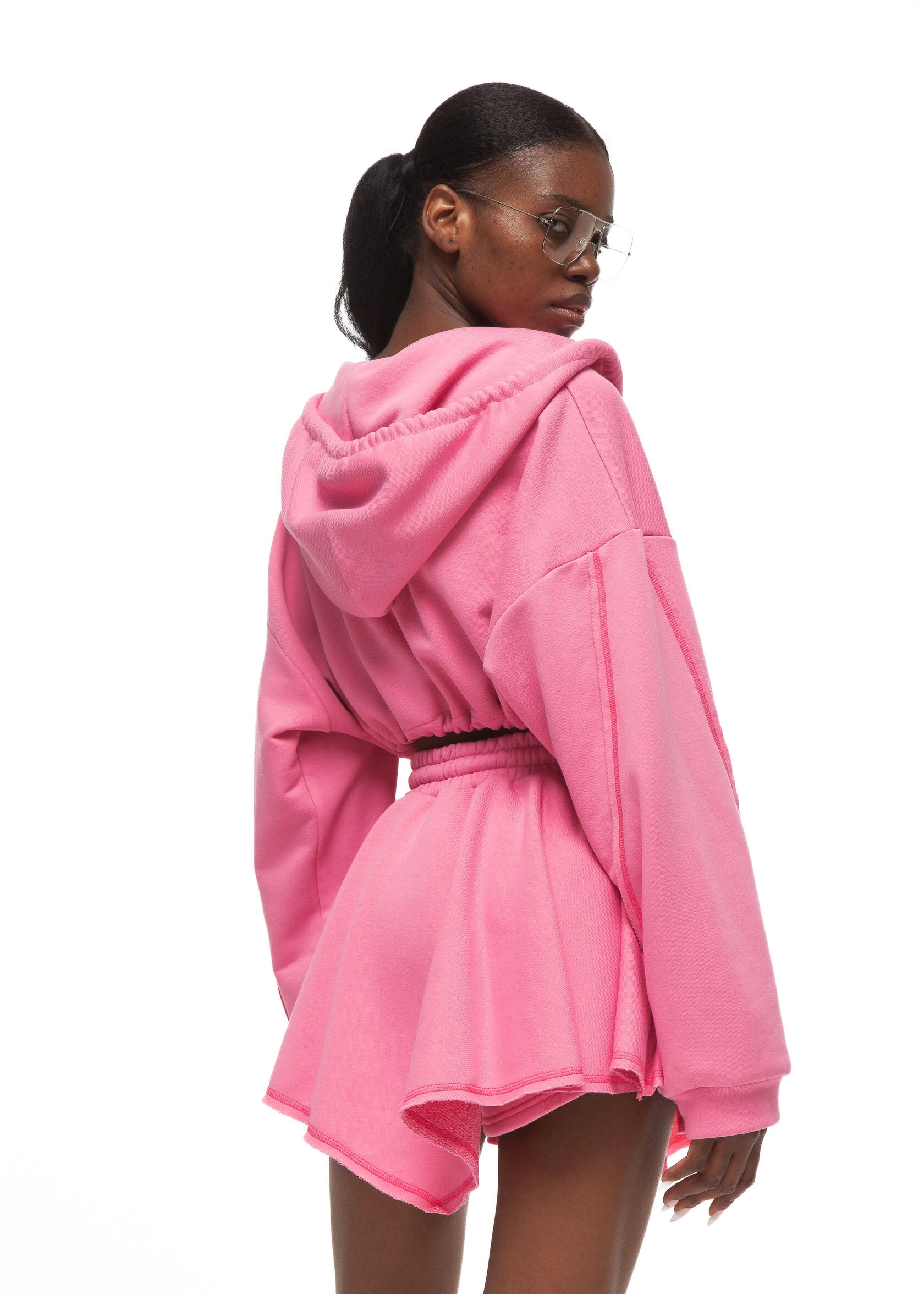 Худи PINK MIAMI в розовом цвете - 40-42 (XS-S) - Розовый