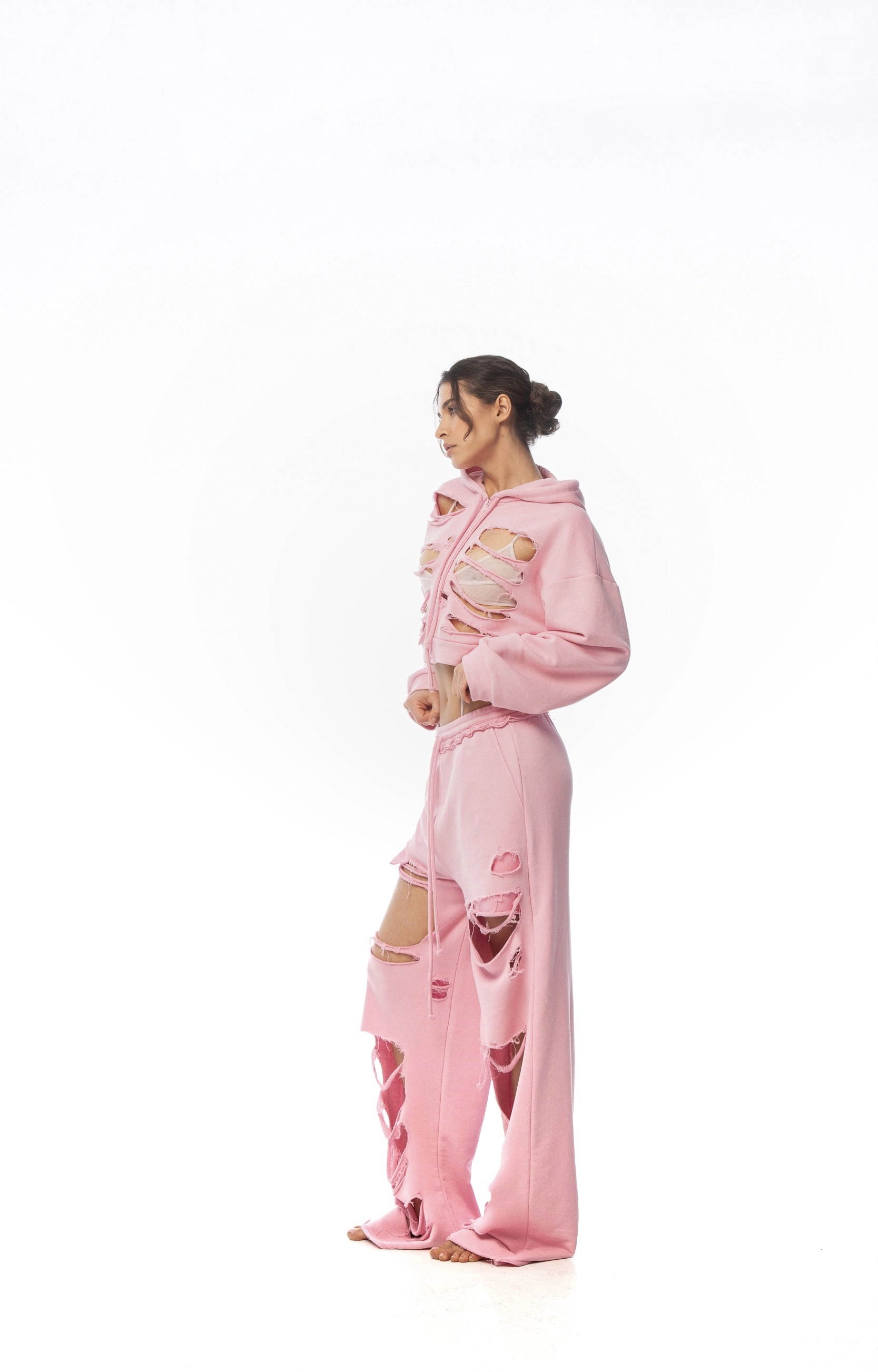Джоггеры PINK GRUNGE в розовом цвете - One size - Розовый
