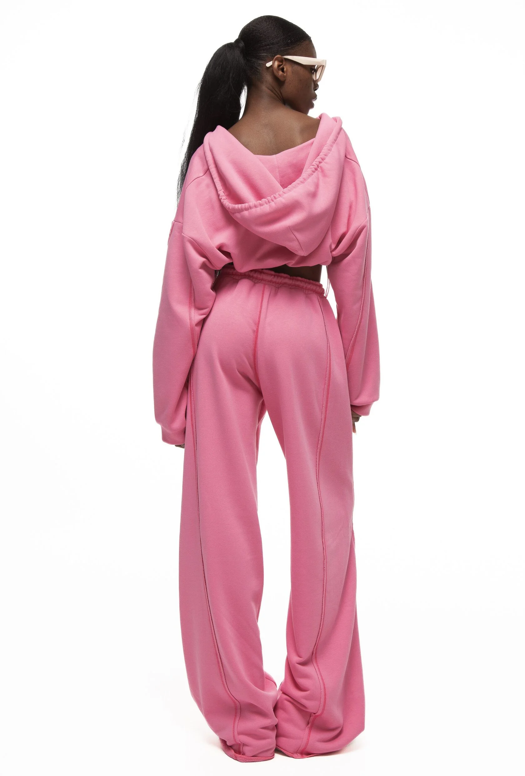 Худи PINK MIAMI в розовом цвете - 40-42 (XS-S) - Розовый